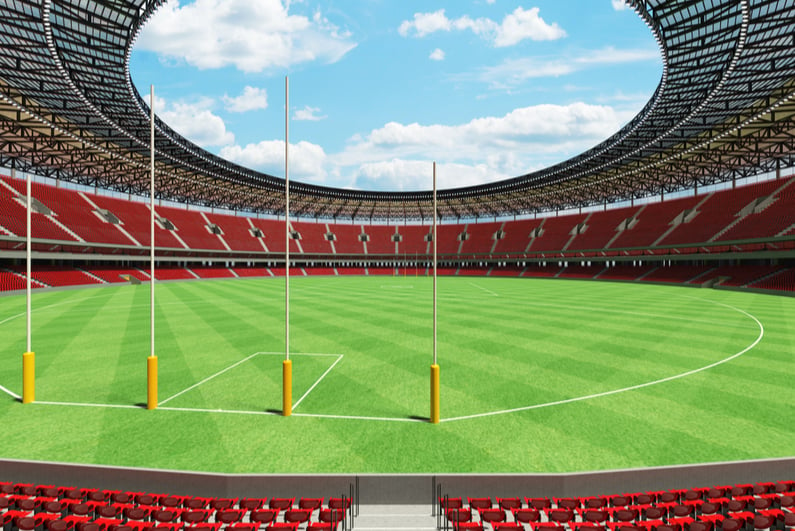 3D rendering of Aussie football field