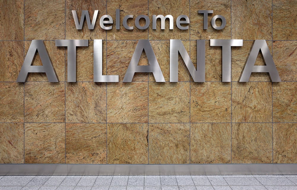 Welcome to Atlanta airport sign